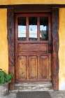 Doors in the Hacienda San Agustin de Callo, a colonial hacienda. Art Print